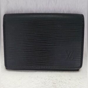 Louis Vuitton Black Textured Card Holder